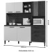 Cozinha Compacta Mega 7 Portas 2 Gavetas com Vidro Ripado 3d Nogueira/Off White - Kits Paraná