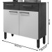 Balcão de Cozinha Nala 2 Portas 2 Gavetas Ripado 3d Freijó/Supremo - Kits Paraná