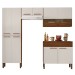 Cozinha Compacta Nala 10 Portas 2 Gavetas com Vidro Ripado 3d Nogueira/Off White- Kits Paraná