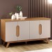 Balcão Buffet Maiky 4 Portas Mel/Off White - Viero Móveis