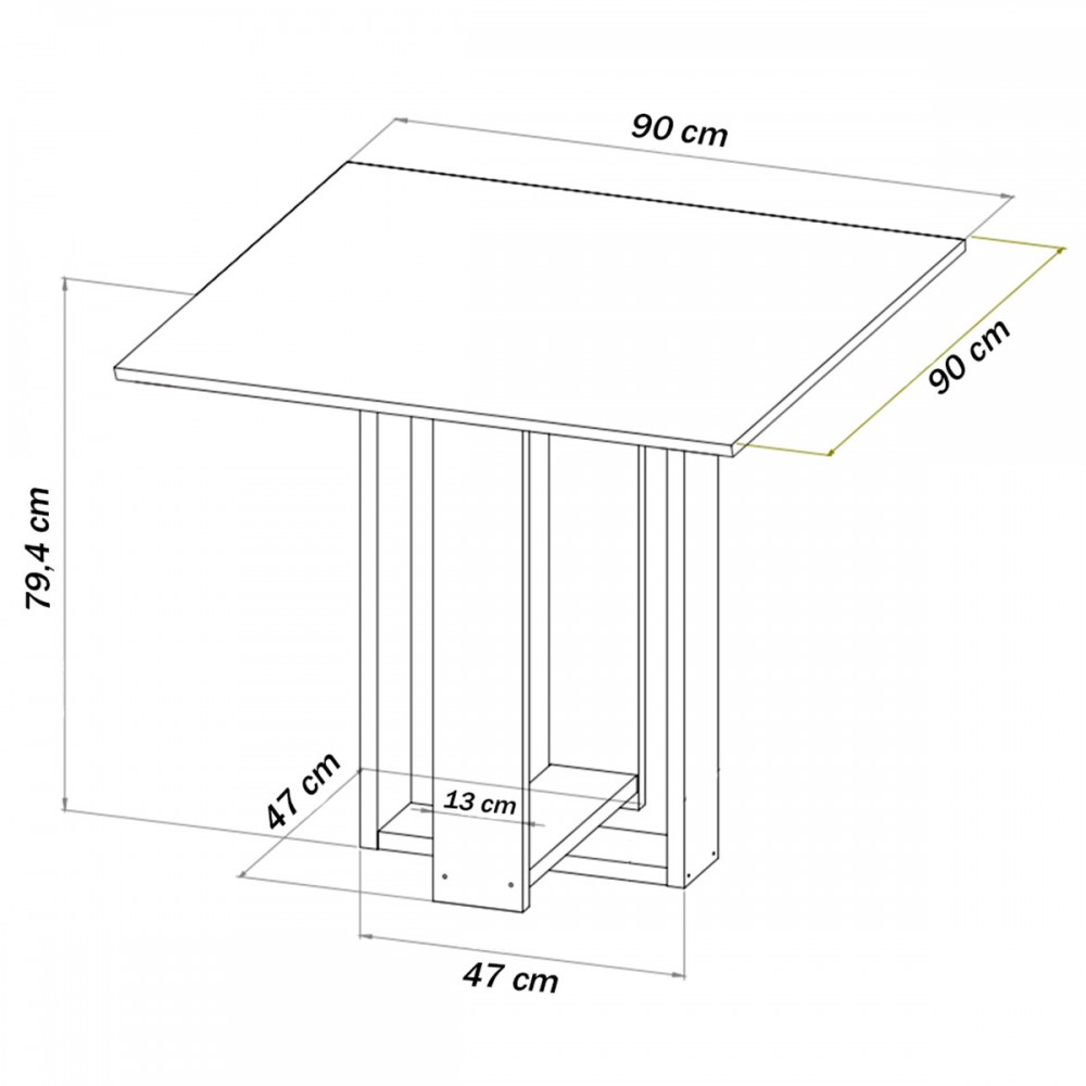 Mesa de Jantar 4 Lugares Bebel Mel/Blonde/Nude - Viero Móveis