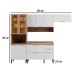 Cozinha Completa Avelã 11 Portas 2 Gavetas com Vidro Mel/Branco - Telasul