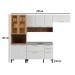 Cozinha Completa Avelã 11 Portas 2 Gavetas com Vidro Mel/Branco 907412 - Telasul
