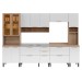 Cozinha Completa Avelã 15 Portas 2 Gavetas com Vidro Mel/Branco 907432 - Telasul