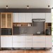 Cozinha Completa Avelã 15 Portas 2 Gavetas com Vidro Mel/Branco 907432 - Telasul