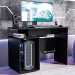 Mesa Gamer Art 1 Prateleira Preto/Branco - Politorno