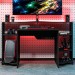 Mesa Gamer Control 5 Prateleiras Preto/Vermelho - Politorno