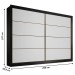 Guarda-Roupa Casal Sevilha 2 Portas 6 Gavetas Flex Preto/Branco - Mademarques