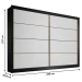 Guarda-Roupa Casal Sevilha 2 Portas 6 Gavetas Flex Preto/Branco - Mademarques