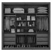 Guarda-Roupa Casal Sevilha 2 Portas 6 Gavetas Flex Preto/Branco - Mademarques
