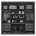 Guarda-Roupa Casal Sevilha 2 Portas 6 Gavetas Flex Preto/Branco - Mademarques