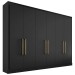 Guarda-Roupa Casal Argos 6 Portas 6 Gavetas 100% Mdf Preto/Off White - Mademarques