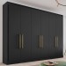 Guarda-Roupa Casal Argos 6 Portas 6 Gavetas 100% Mdf Preto/Off White - Mademarques