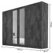 Guarda-Roupa Casal Oslo 6 Portas 6 Gavetas 100% Mdf com Espelho Brauna - Mademarques