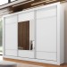 Guarda-Roupa Casal Zuma 3 Portas 6 Gavetas com Espelho Branco Acetinado 11196 - Mademarques