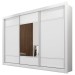 Guarda-Roupa Casal Zuma 3 Portas 6 Gavetas com Espelho Branco Acetinado 11196 - Mademarques