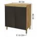 Armário de Cozinha para Cooktop 80 Cm 2 Portas Castani/Chumbo - Indekes