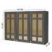 Armário Aéreo Cozinha 120 Cm 3 Portas 2 Prateleiras com Vidro Chumbo - Indékes