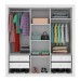 Guarda-Roupa Casal Valencia 3 Portas 4 Gavetas Neve - Tcil Móveis
