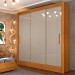 Guarda-Roupa Casal Valencia 3 Portas 4 Gavetas Cinamomo/Off White - Tcil Móveis
