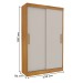 Guarda-Roupa Solteiro Firenze 2 Portas 2  Gavetas Cinamomo/Off White - Tcil Móveis