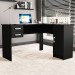 Mesa Escrivaninha Barcelona 1 Porta 2 Gavetas Preto - Politorno