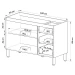 Balcão de Cozinha para Pia 120 Cm 2 Portas 3 Gavetas Montana/Fumê- Quiditá Móveis