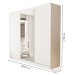 Guarda-Roupa Casal Barcelona 3 Portas de Correr 4 Gavetas Branco - Minastex