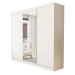 Guarda-Roupa Casal Barcelona 3 Portas de Correr 4 Gavetas Branco - Minastex