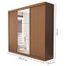 Guarda-Roupa Casal Barcelona 3 Portas de Correr 4 Gavetas Freijó - Minastex