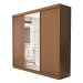 Guarda-Roupa Casal Barcelona 3 Portas de Correr 4 Gavetas Freijó - Minastex