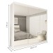 Guarda-Roupa Casal Rennes 3 Portas de Correr Espelhado 4 Gavetas Branco - Minastex