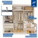 Guarda-Roupa Casal Rennes 3 Portas de Correr Espelhado 4 Gavetas Branco - Minastex