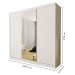 Guarda-Roupa Casal Evidence 3 Portas de Correr 4 Gavetas Branco - Minastex