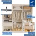 Guarda-Roupa Casal Isabela 3 Portas de Correr Espelhado 4 Gavetas Branco - Minastex