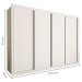 Guarda-Roupa Casal Milano 4 Portas 4 Gavetas Branco - Minastex