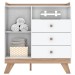 Cômoda Infantil Confete 1 Porta 3 Gavetas Branco/Jequitibá - Henn