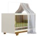 Berço Mini Cama Flocos 100% Mdf com Colchão Off White/Ypê - Tigus