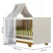 Berço Mini Cama Flocos 100% Mdf com Colchão Off White/Ypê - Tigus