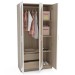 Guarda-Roupa Infantil Fox 3 Portas 2 Gavetas Legno Salinas/Branco - Politorno
