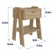 Mesa de Cabeceira Terni 1 Gaveta com Tomada Aveiro Oak - Completa Móveis