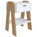 Mesa de Cabeceira Terni 1 Gaveta com Tomada Branco/Aveiro Oak - Completa Móveis