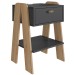 Mesa de Cabeceira Terni 1 Gaveta com Tomada Grafite/Aveiro Oak - Completa Móveis