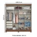 Guarda-Roupa Solteiro 2 Portas 3 Gavetas Castanho B352 - Briz