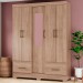 Guarda-Roupa Solteiro 5 Portas 2 Gavetas Jequitibá Brilho B60 - Briz