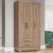 Guarda-Roupa Solteiro 3 Portas 2 Gavetas Jequitibá Brilho Be16 - Briz