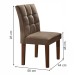 Mesa de Jantar 6 Lugares Vitória com Vidro Chocolate/Animale Marrom - Cel Móveis