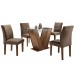 Mesa de Jantar 4 Lugares Classic com Vidro Chocolate/Animale Marrom - Cel Móveis