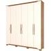 Guarda-Roupa Casal Dallas 6 Portas 4 Gavetas Nature/Off White - Henn