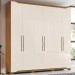 Guarda-Roupa Casal Dallas 6 Portas 4 Gavetas Nature/Off White - Henn
